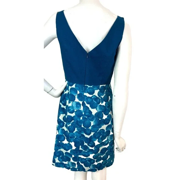 Anthropologie Tabitha Dress Women Size 6 Blue V-Back Sheath Lined Sleeveless EUC - Picture 3 of 10